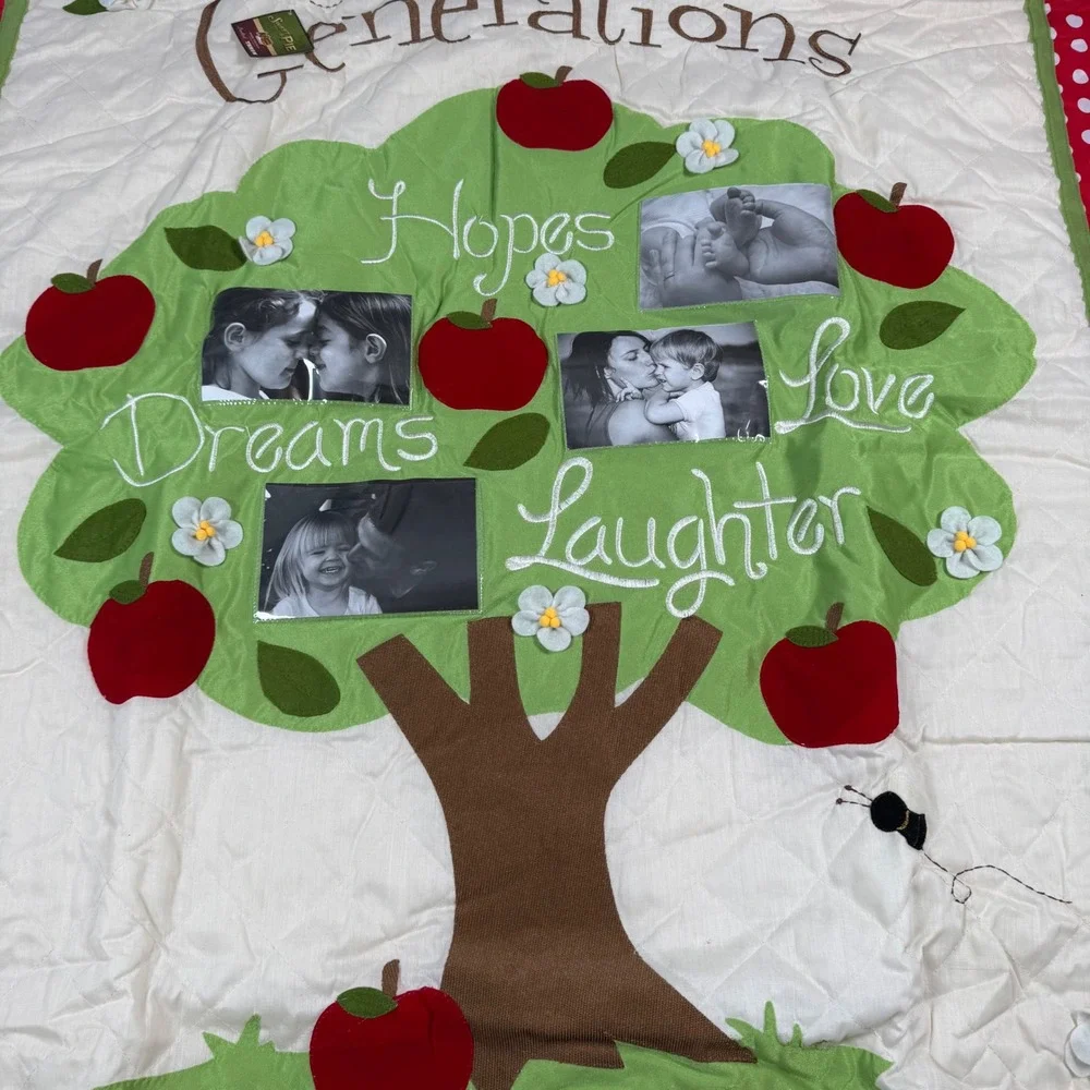 NWT Cracker Barrel Generations‎ Photo Sleeve Quilted Throw Blanket Family Tree